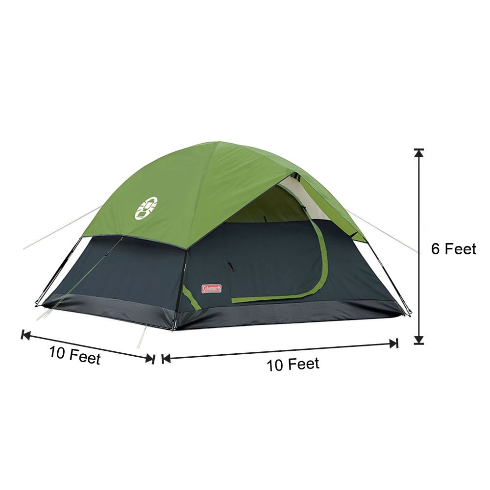 height Green color 1.88 m Sundome 6 Person Tent 6 ft. Coleman 